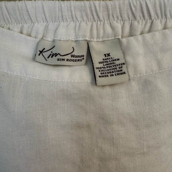 Kim Rogers Lined White Linen Midi Skirt - Picture 6 of 7